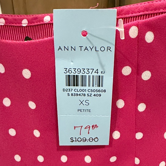 Ann Taylor Pink Polka Dot A-Line Skirt - Picture 4 of 6